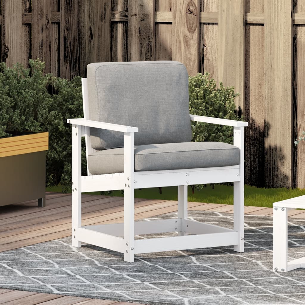 vidaXL Garden Chair White 62x56x77 cm Solid Wood Pine 3