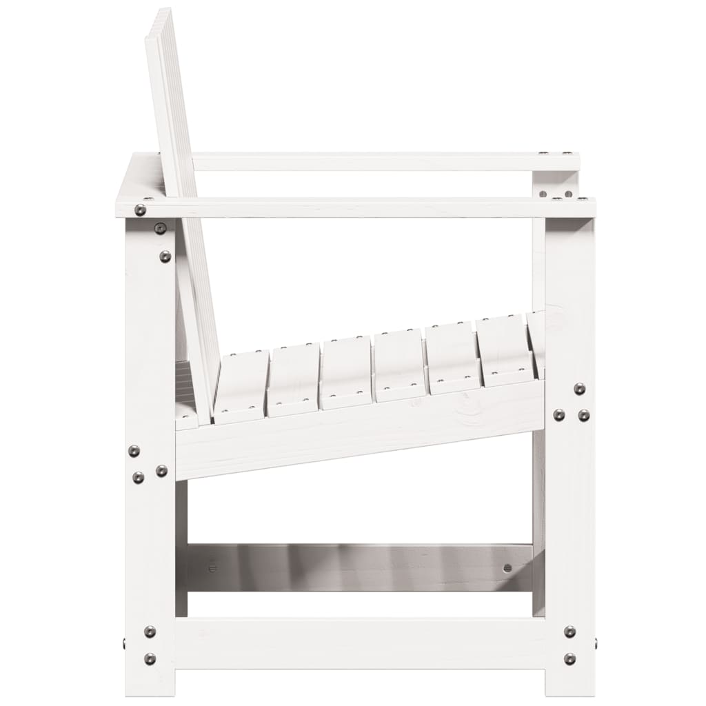 vidaXL Garden Chair White 62x56x77 cm Solid Wood Pine 5