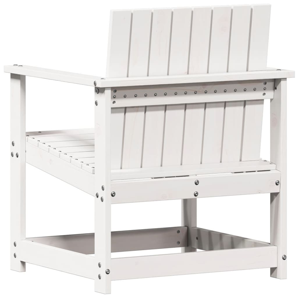 vidaXL Garden Chair White 62x56x77 cm Solid Wood Pine 6