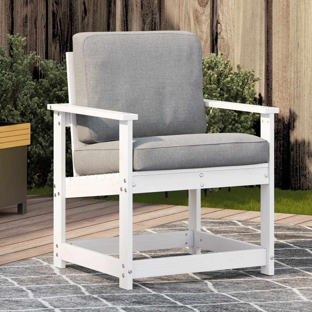 vidaXL Garden Chair White 62x56x77 cm Solid Wood Pine 1