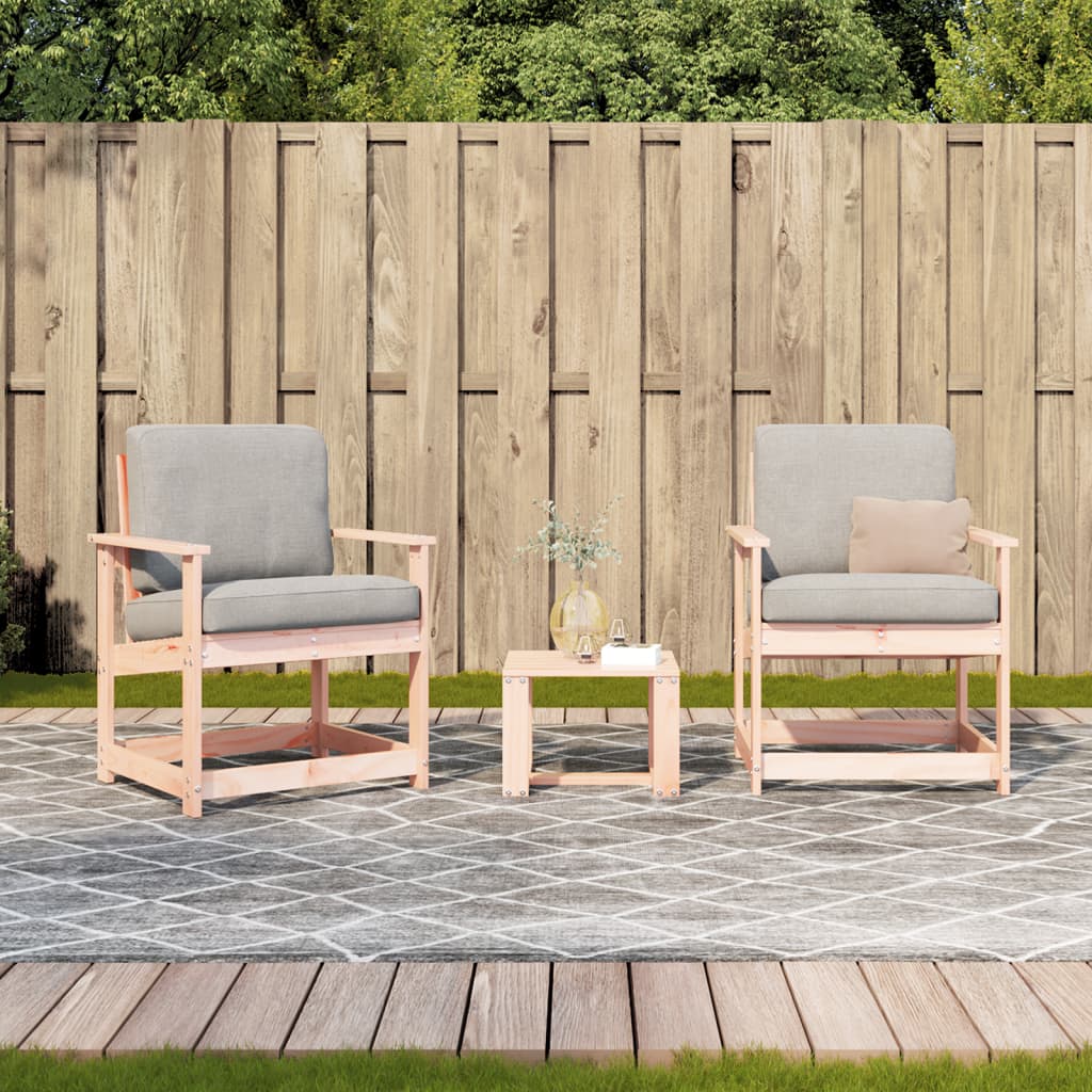vidaXL 3 Piece Garden Lounge Set Solid Wood Douglas 3