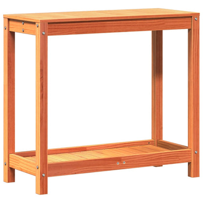 vidaXL Potting Table with Shelf Wax Brown 82.5x35x75 cm Solid Wood Pine 2