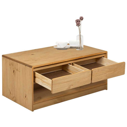 vidaXL Coffee Table SAUDA Oak 99x55x45 cm Solid Wood Pine 3