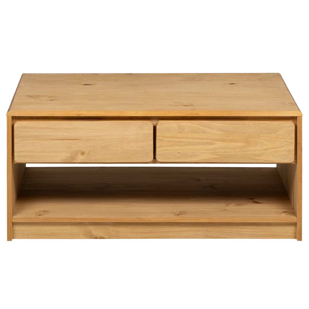 vidaXL Coffee Table SAUDA Oak 99x55x45 cm Solid Wood Pine 4