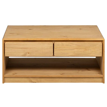 vidaXL Coffee Table SAUDA Oak 99x55x45 cm Solid Wood Pine 4