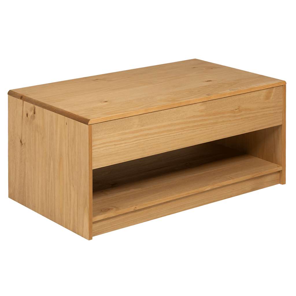 vidaXL Coffee Table SAUDA Oak 99x55x45 cm Solid Wood Pine 6