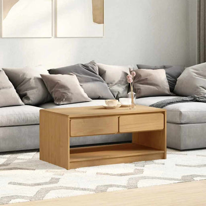 vidaXL Coffee Table SAUDA Oak 99x55x45 cm Solid Wood Pine 1