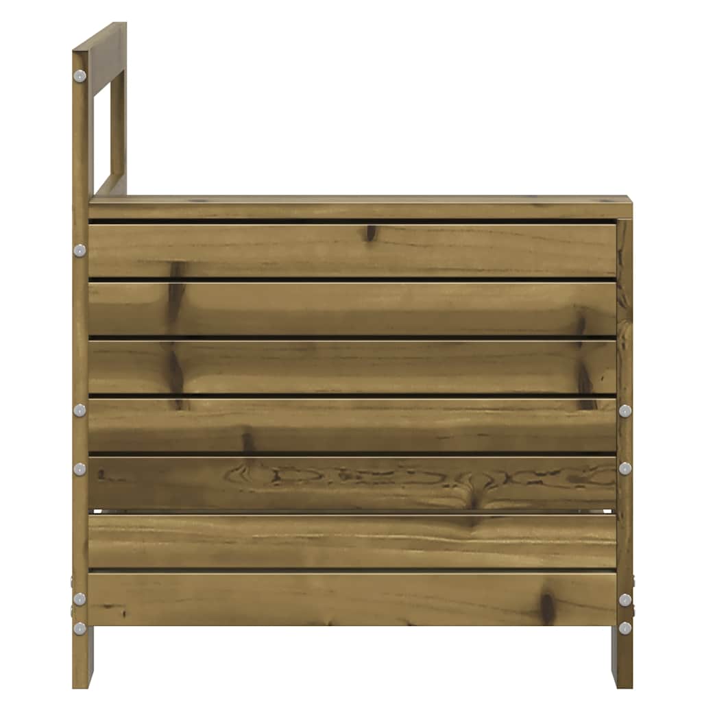 vidaXL Garden Armrest Sofa 69x62x70.5 cm Impregnated Wood Pine 5
