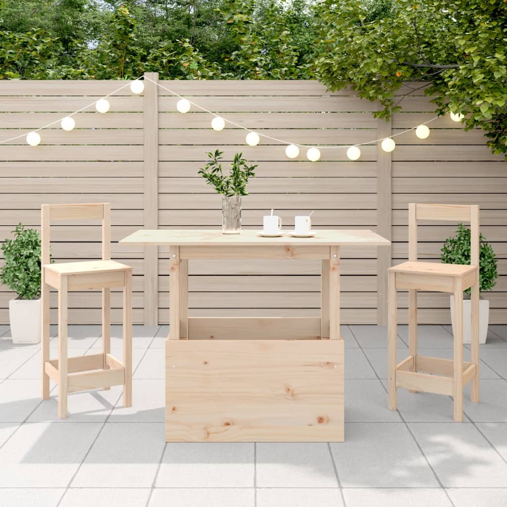 vidaXL Garden Table 100x50x75 cm Solid Wood Pine 4