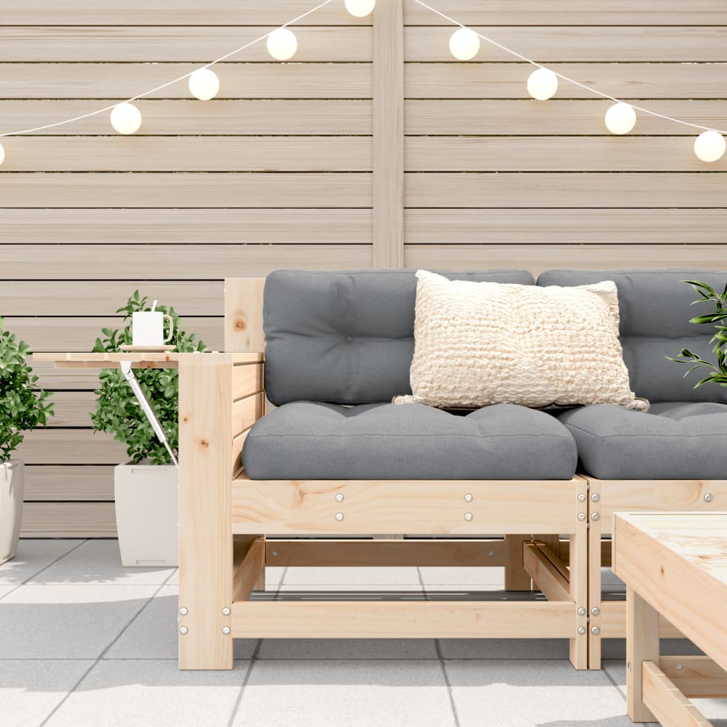 vidaXL Garden Armrest Sofa with Cushion Solid Wood Pine 3