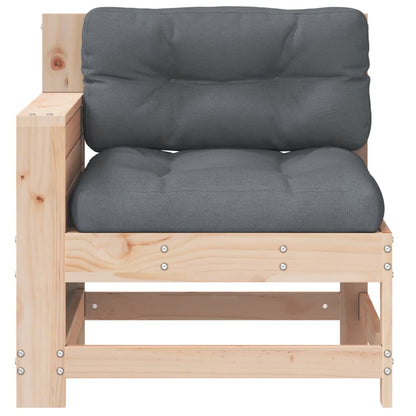 vidaXL Garden Armrest Sofa with Cushion Solid Wood Pine 4