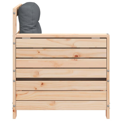vidaXL Garden Armrest Sofa with Cushion Solid Wood Pine 5