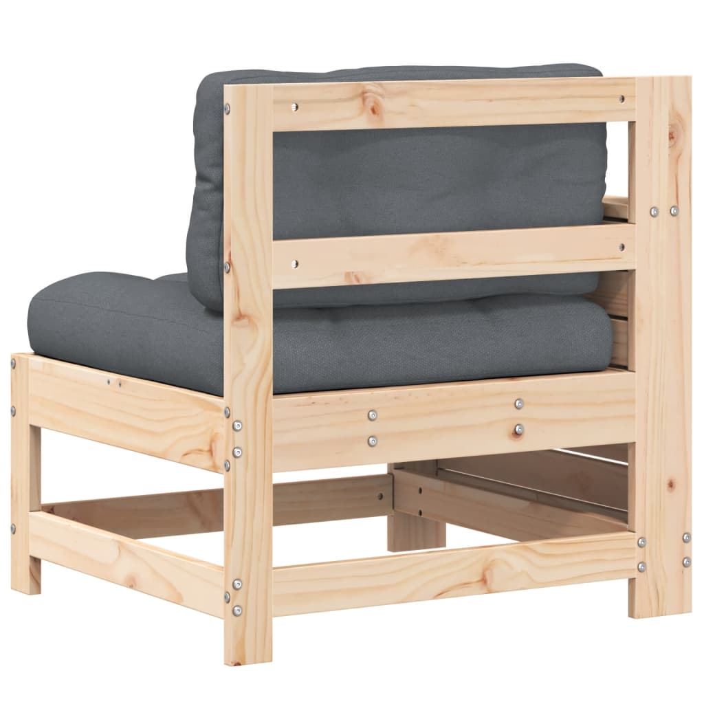 vidaXL Garden Armrest Sofa with Cushion Solid Wood Pine 6
