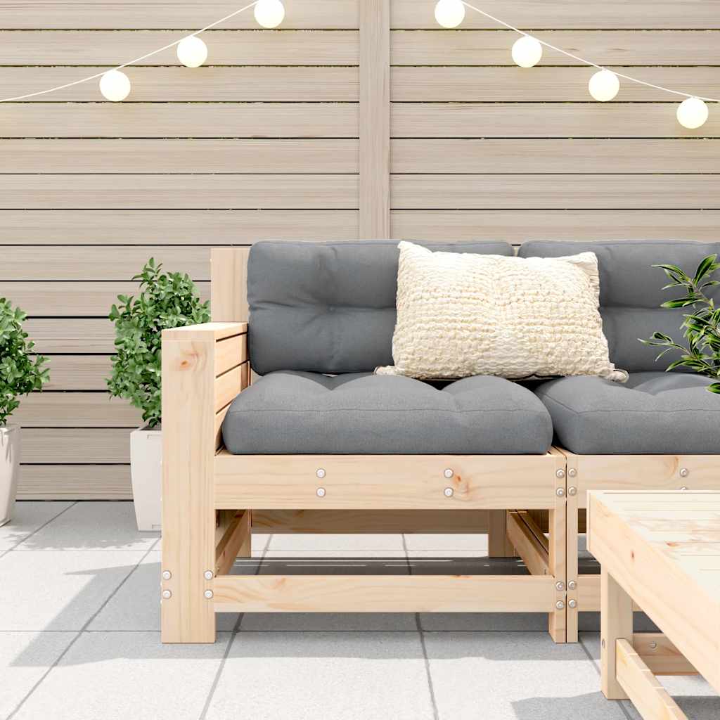 vidaXL Garden Armrest Sofa with Cushion Solid Wood Pine 3