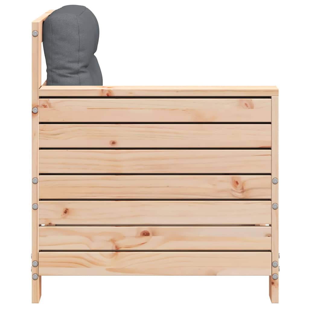 vidaXL Garden Armrest Sofa with Cushion Solid Wood Pine 5