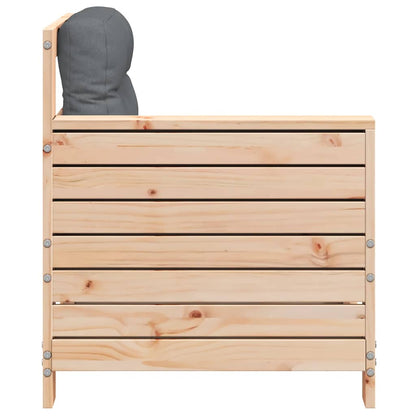 vidaXL Garden Armrest Sofa with Cushion Solid Wood Pine 5