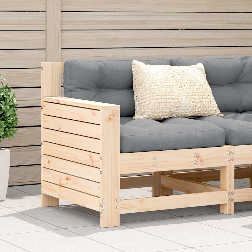 vidaXL Garden Armrest Sofa with Cushion Solid Wood Pine 1