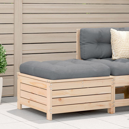 vidaXL Garden Footstool with Cushion Solid Wood Pine 1