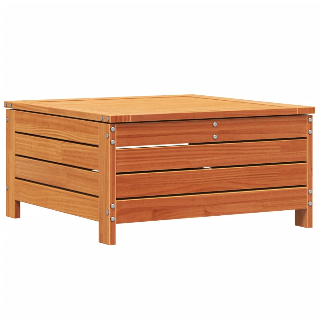 vidaXL Garden Footstool with Cushion Wax Brown Solid Wood Pine 2