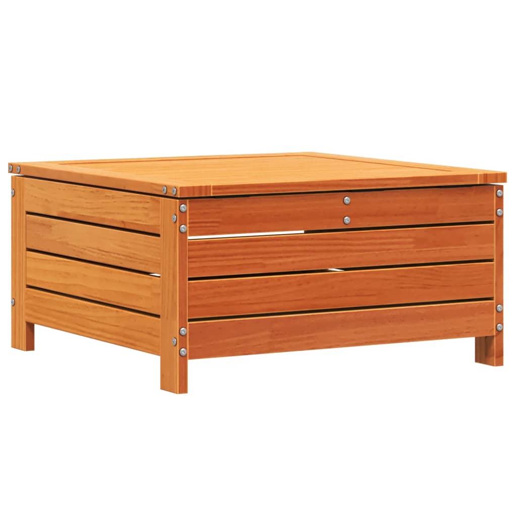 vidaXL Garden Footstool with Cushion Wax Brown Solid Wood Pine 6