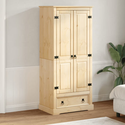 vidaXL Wardrobe Corona 76x50x170 cm Solid Wood Pine 3
