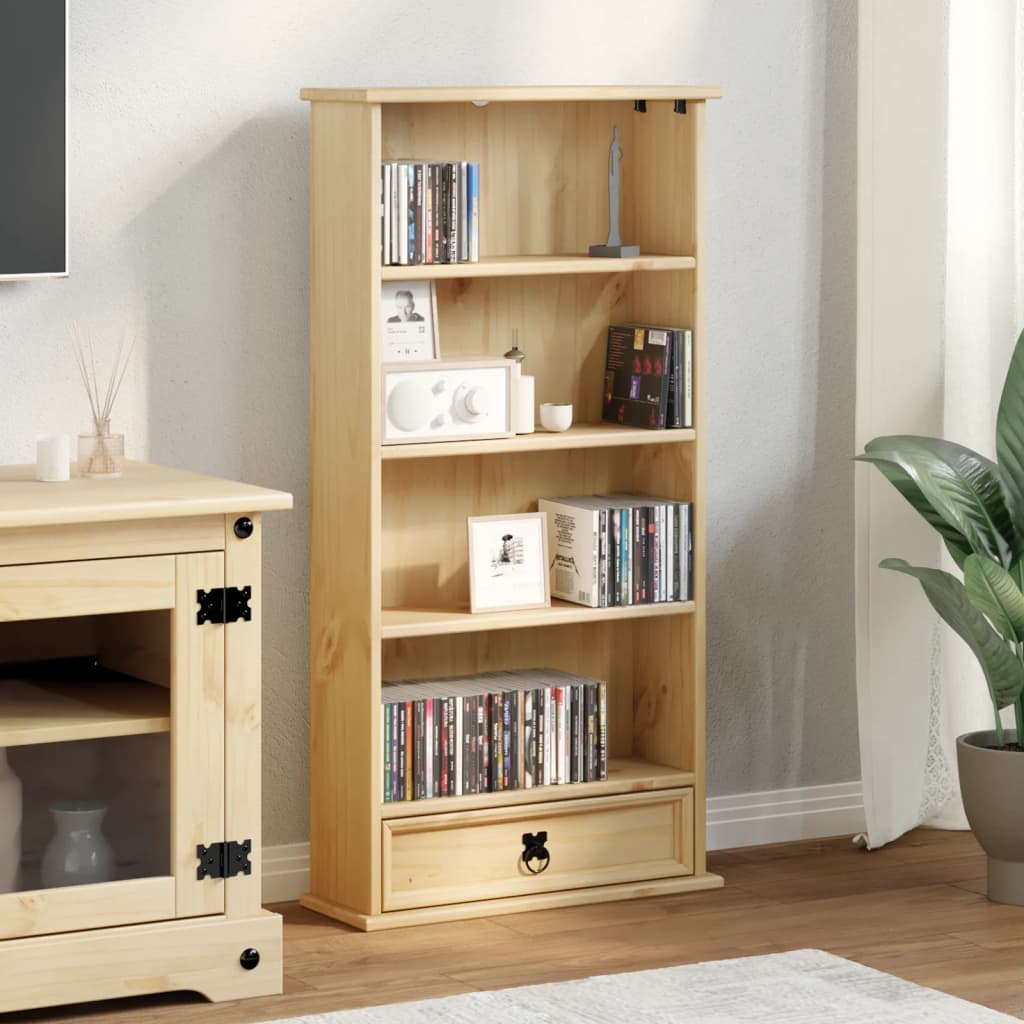 vidaXL CD Cabinet Corona 52x17.5x103 cm Solid Wood Pine 3