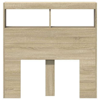 vidaXL Headboard Cabinet with LED Sonoma Oak 100x17x102 cm 6