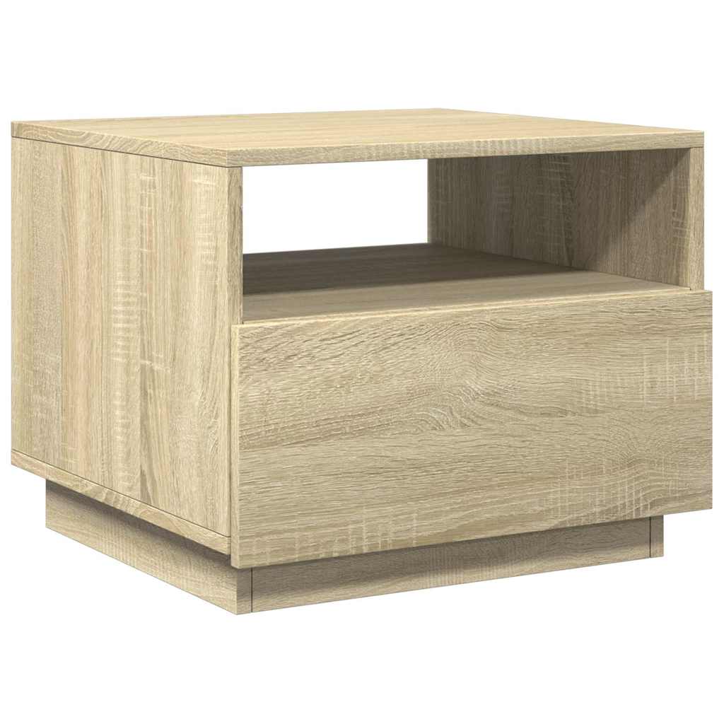 vidaXL Coffee Table with LED Lights Sonoma Oak 50x49x40 cm 3