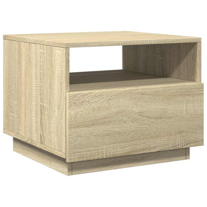 vidaXL Coffee Table with LED Lights Sonoma Oak 50x49x40 cm 3