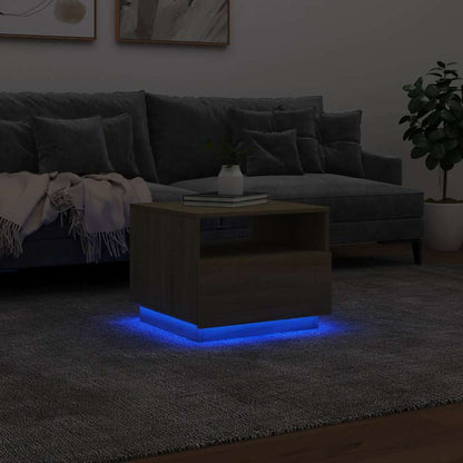 vidaXL Coffee Table with LED Lights Sonoma Oak 50x49x40 cm 5