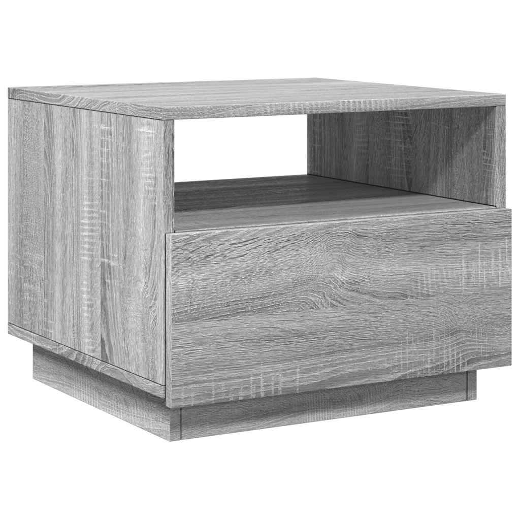 vidaXL Coffee Table with LED Lights Grey Sonoma 50x49x40 cm 3