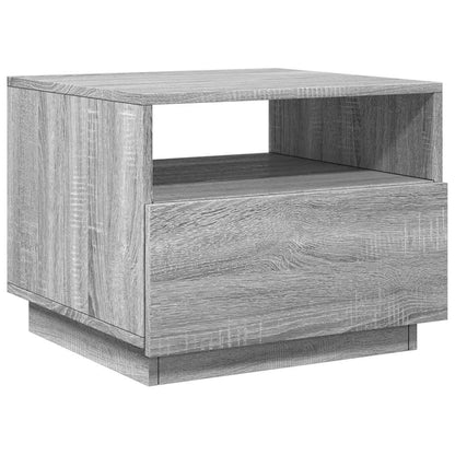 vidaXL Coffee Table with LED Lights Grey Sonoma 50x49x40 cm 3
