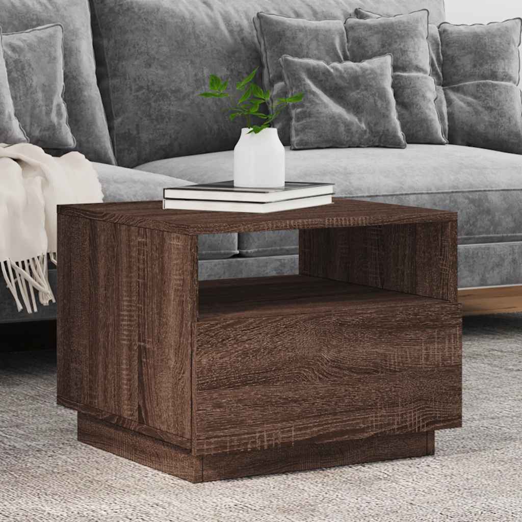 vidaXL Coffee Table with LED Lights 50x49x40 cm