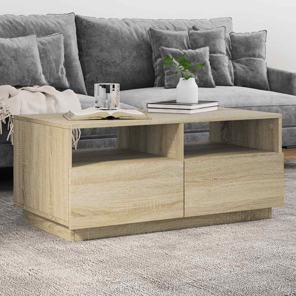vidaXL Coffee Table with LED Lights 50x49x40 cm