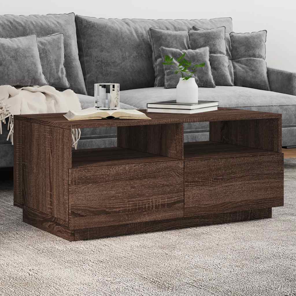 vidaXL Coffee Table with LED Lights 50x49x40 cm