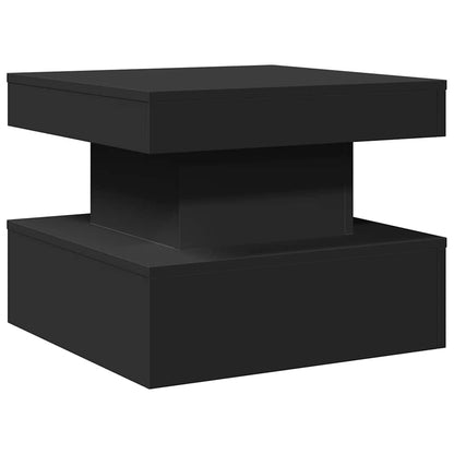 vidaXL Coffee Table with LED Lights Black 50x50x40 cm 3