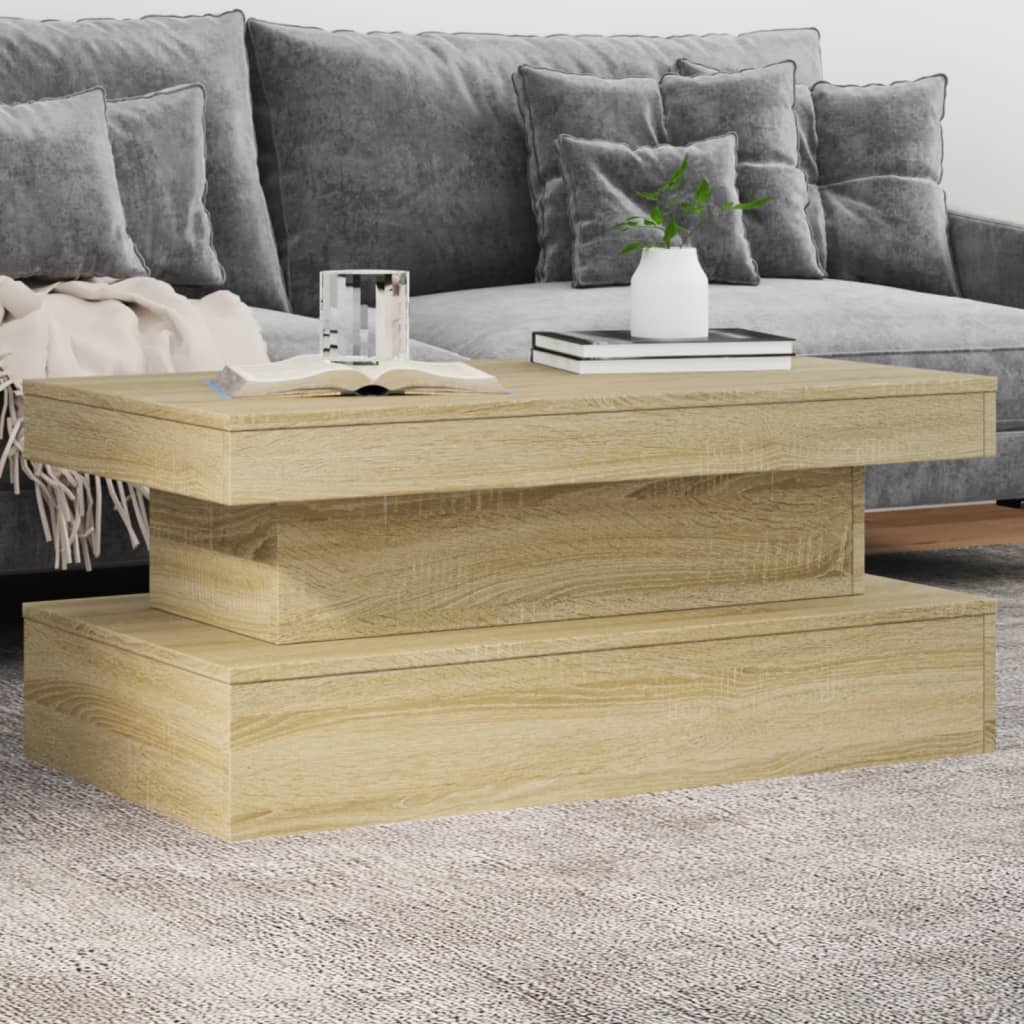 vidaXL Coffee Table with LED Lights 50x50x40 cm