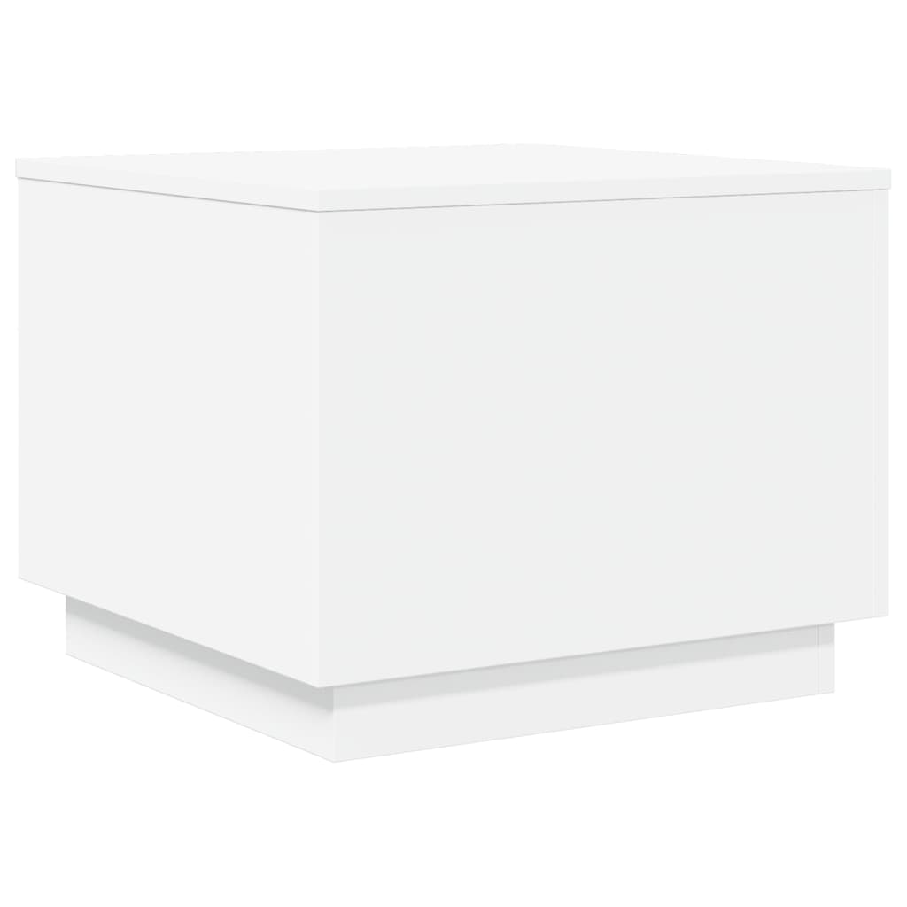 vidaXL Coffee Table with LED Lights White 50x50x40 cm 3