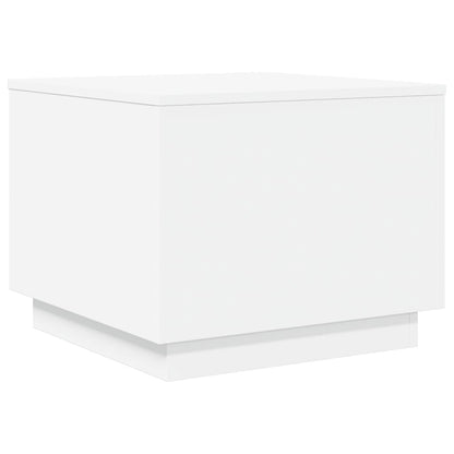 vidaXL Coffee Table with LED Lights White 50x50x40 cm 3