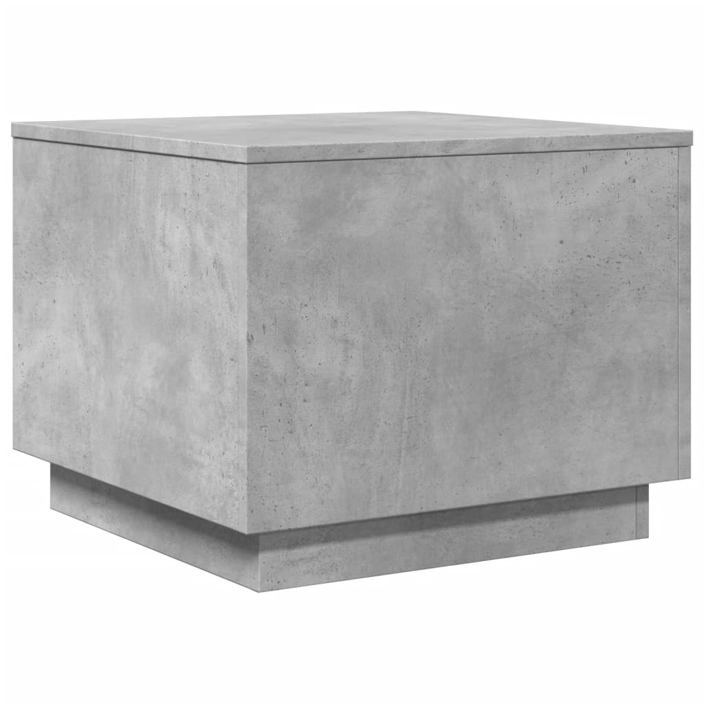 vidaXL Coffee Table with LED Lights Concrete Grey 50x50x40 cm 3