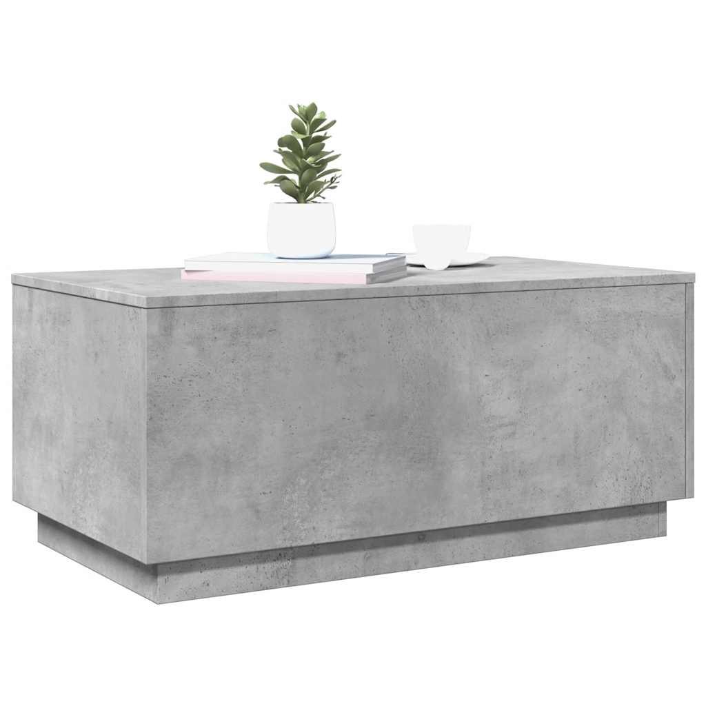 vidaXL Coffee Table with LED Lights Concrete Grey 90x50x40 cm 6