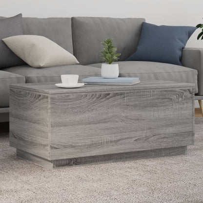 vidaXL Coffee Table with LED Lights Grey Sonoma 90x50x40 cm 1