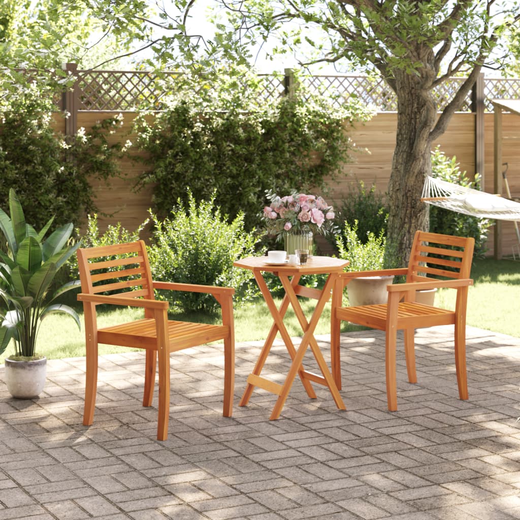 vidaXL Folding Garden Table Ø60x75 cm Solid Wood Acacia 3