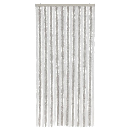 vidaXL Fly Curtain Light Grey and White 90x200 cm Chenille 3