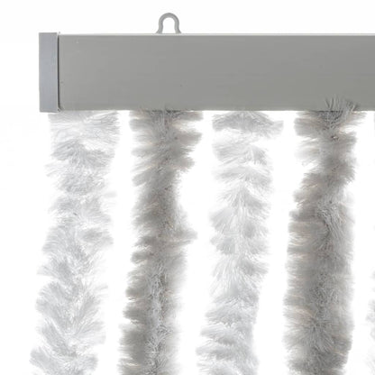 vidaXL Fly Curtain Light Grey and White 90x200 cm Chenille 4