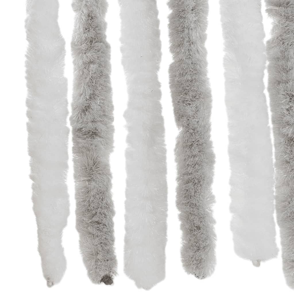 vidaXL Fly Curtain Light Grey and White 90x200 cm Chenille 5