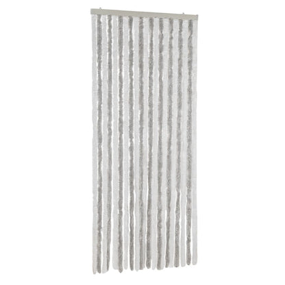 vidaXL Fly Curtain Light Grey and White 90x220 cm Chenille 2