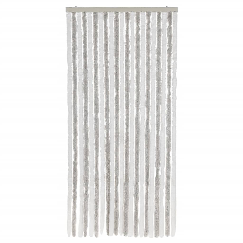 vidaXL Fly Curtain Light Grey and White 90x220 cm Chenille 3
