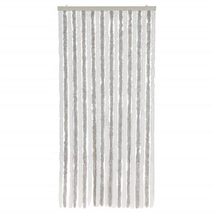 vidaXL Fly Curtain Light Grey and White 90x220 cm Chenille 3