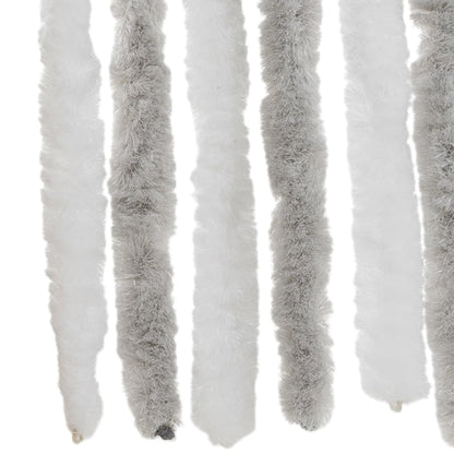 vidaXL Fly Curtain Light Grey and White 90x220 cm Chenille 5